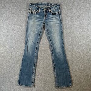 Miss Me Irene Bootcut Jeans Womens 28 Blue Denim Low Rise Y2K Western Flap
